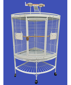 Parrot-Supplies Louisiana Corner Parrot Cage With Play Top White